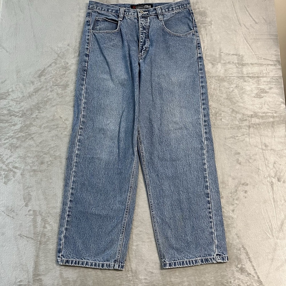 Southpole Authentic Collection Jeans Mens 36x31 Light Wash Baggy Wide Leg Y2K